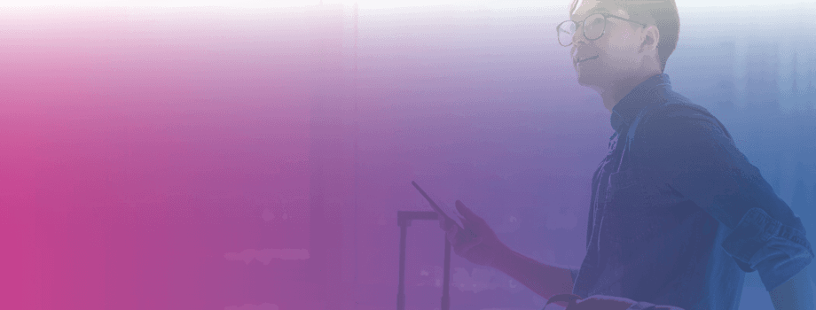 Person browsing on their phone while travelling