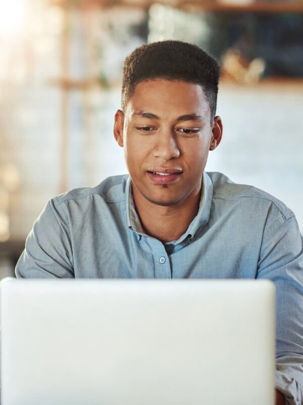 Man working from home on his laptop